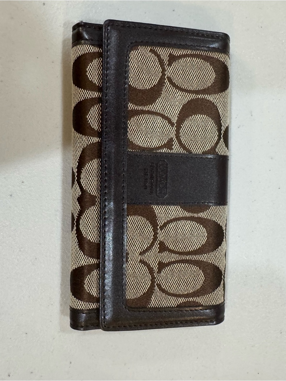 Coach Brown Signature Canvas Continental Wallet